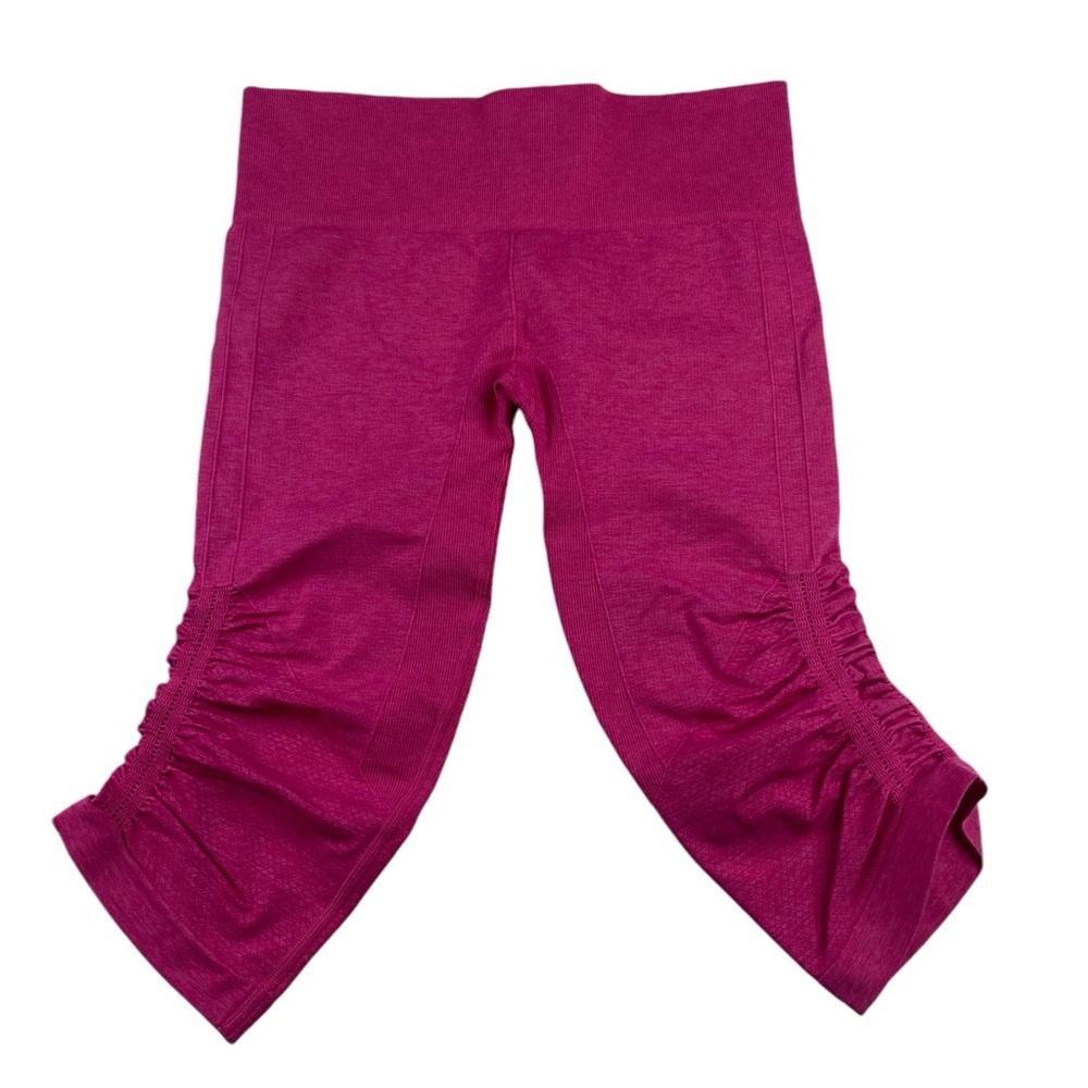 Lululemon In The Flow Crop II Heathered Jewelled Magenta Size 8